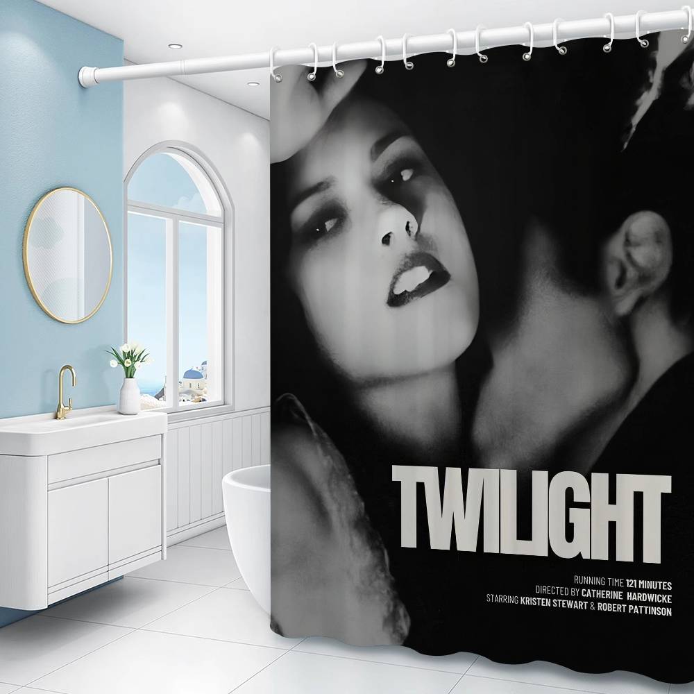 Classic Movie Twiligh Funny And Creative Beach Shower Curtain Waterproof Polyester Bath Curtains For Bathroom Decorate With Hook