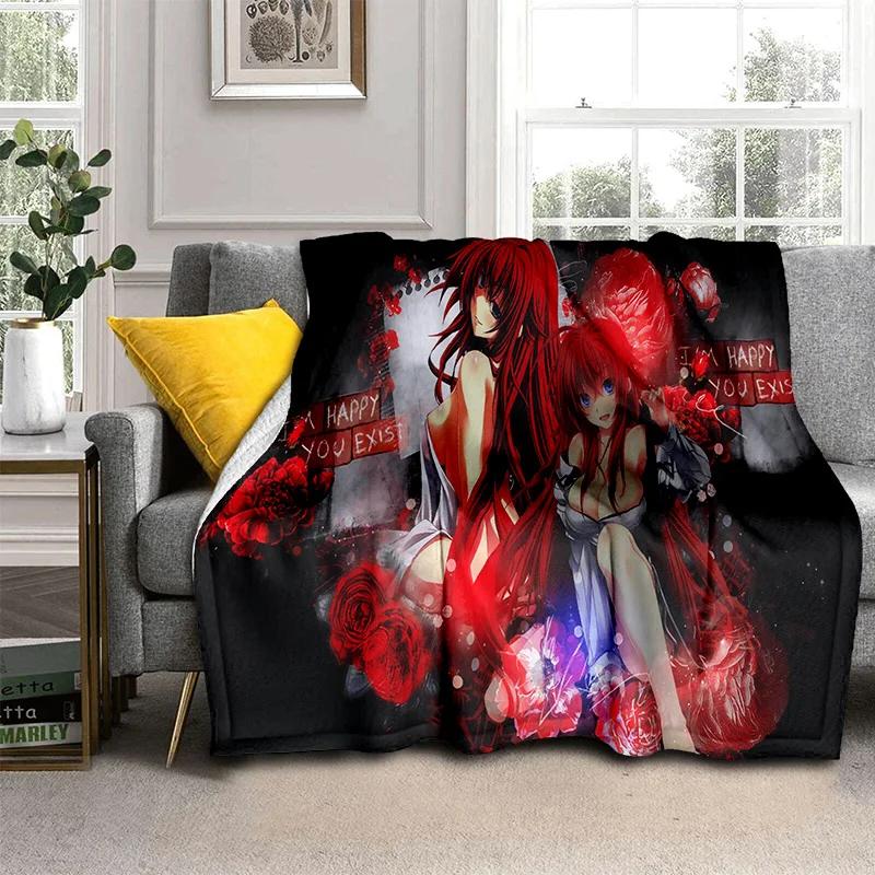 High School DxD Sexy Girl Cartoon Anime 3D Blanket,Soft Throw Blanket for Home Bedroom Bed Sofa Picnic Travel Cover Blanket Kids