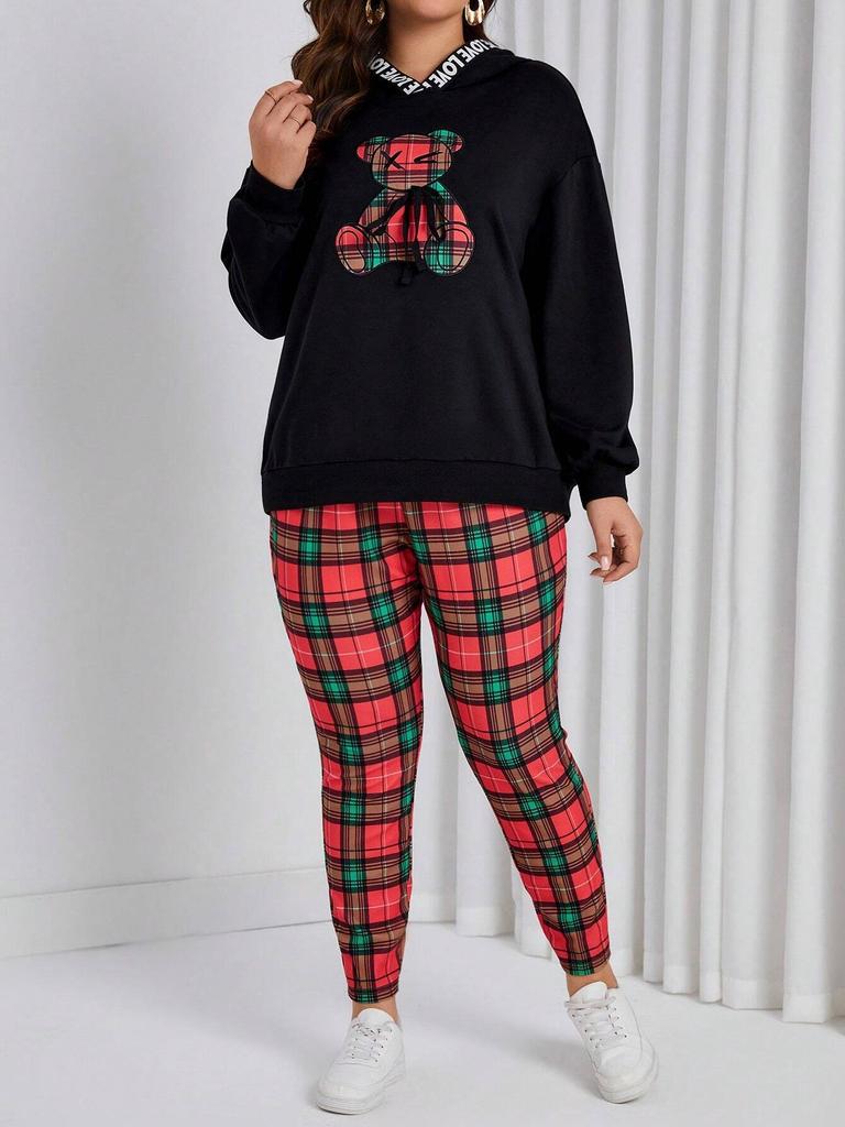 European And American Women'S Clothing Autumn And Winter Hooded Casual Sports Sweater Two-Piece Set