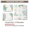 Cute Whale and Turtle Print Duvet Cover Set (1 Duvet Cover & 1/2 Pillowcase) Soft Kids Bedding Set Ocean Room Decor