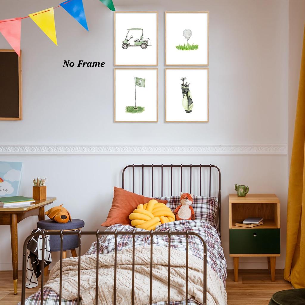 Boat Wades Golf Nursery Decor Unframed Wall Art Prints,Golf Flag Posters & Prints For Home Boy Room Decor,Green Sports Nursery Posters Pictures 8x10