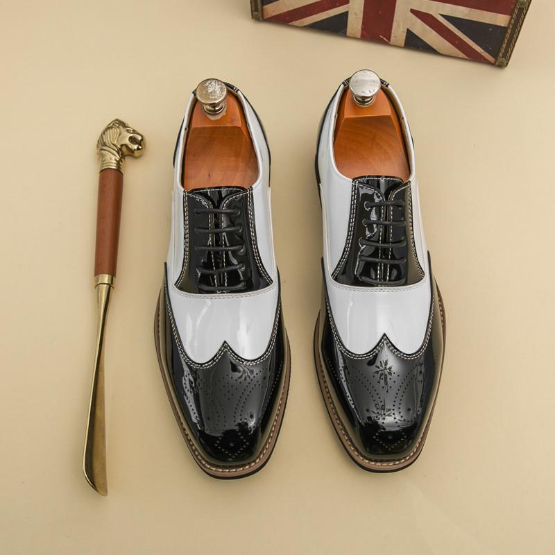 Fashion Fashion Men Dress Shoes Formal Business Dating Party Oxford Shoes Brand Leather British Style Lace-up Comfortable Pointed Shoes