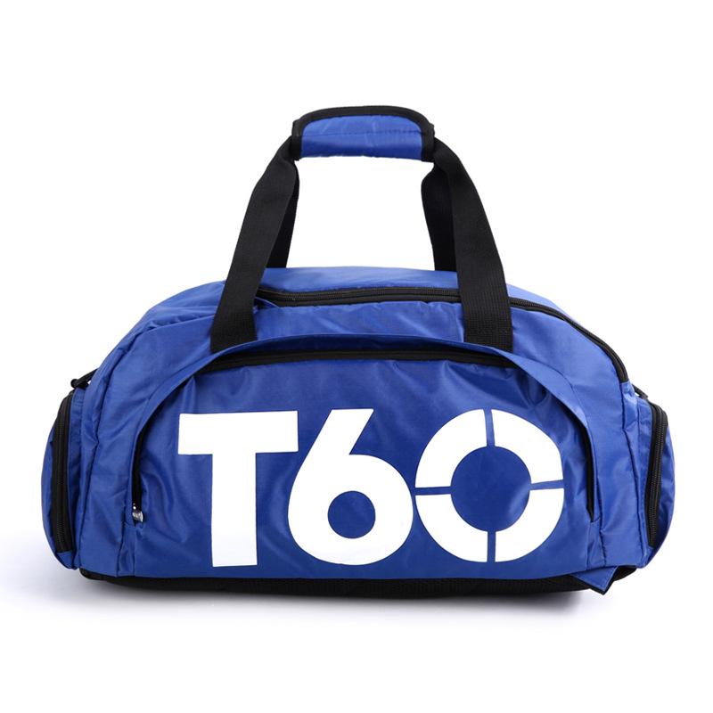 T60 Sports Travel Bag - Double Shoulder, Dry/Wet Separation, Gym & Yoga Bag for Men and Women.