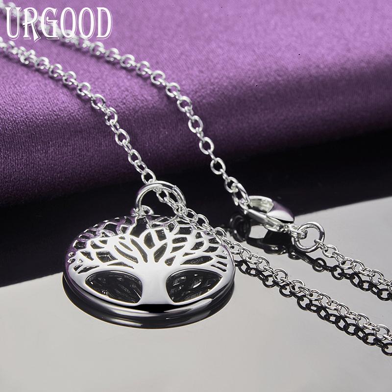 Collier pendentif arbre de vie en argent Sterling 925, bijoux de mode de mariage
