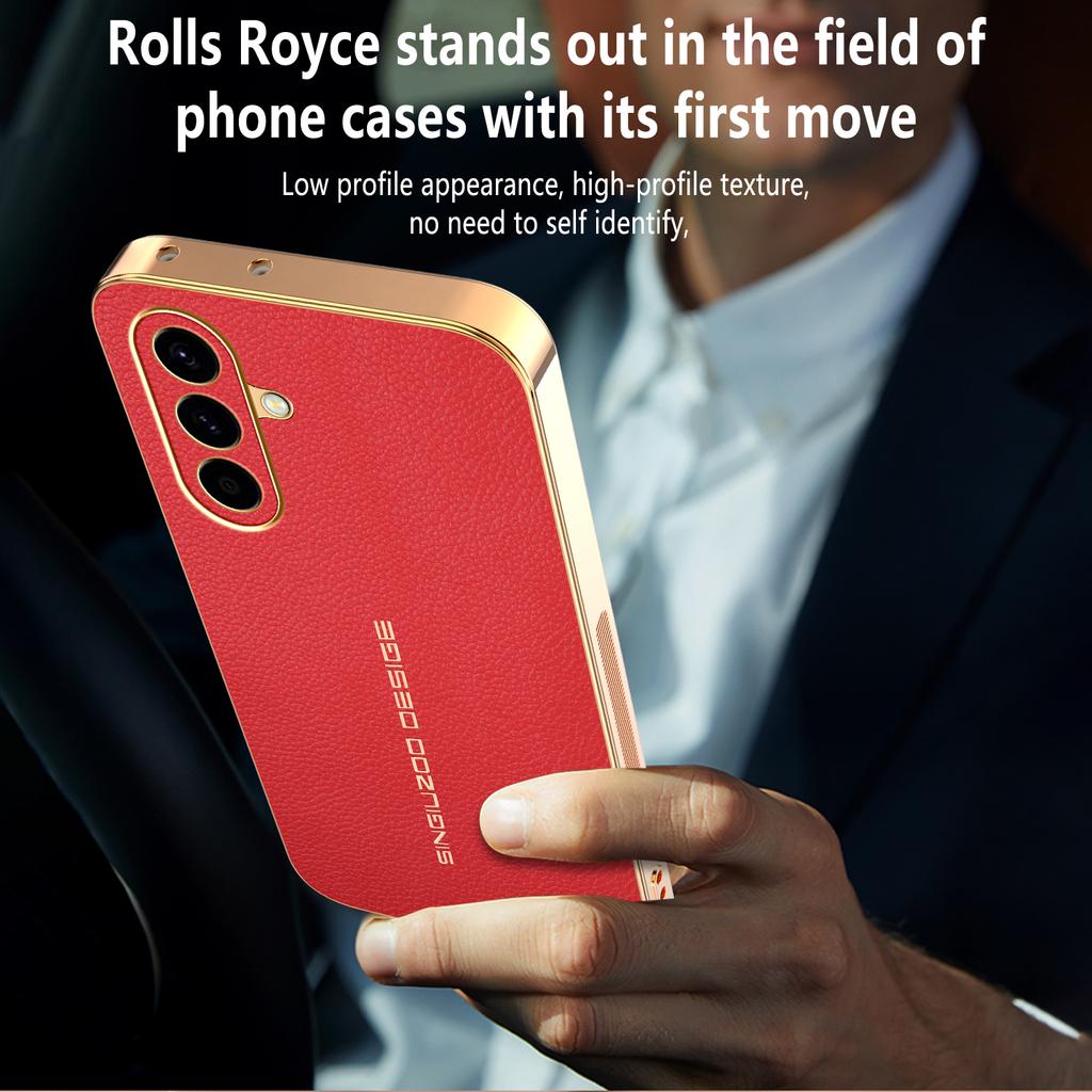 Pour Samsung Galaxy A57 5G Coque Anti-Rayures Texture Litchi TPU Cuir PU Housse Arrière de Téléphone