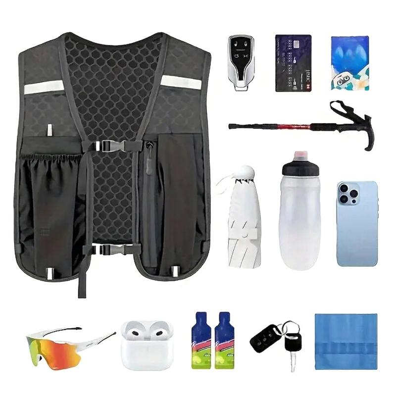 Running Water Bottle Storage Vest Lightweight Running Vest Reflective Hydration Water Chest Pack With Phone Holder 1Pc
