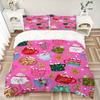 3Pcs Christmas Hot Chocolate Bedding Set Quilt Cover Pillowcase Home Christmas Halloween Gift 1 Duvet Cover 2 Pillowcase S1163