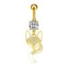 Fashion Fox Shells Cloud Dangle Belly Button Rings Stainless Steel Navel Barbell Piercing Jewelry For Women Girls