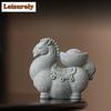 Kreative Glücksbringende Reichtum Grüner Sandstein Tee-Haustier Ästhetisches Aquarium Landschaftsgestaltung Tee-Figur Spielzeug Tee-Statue Ornamente