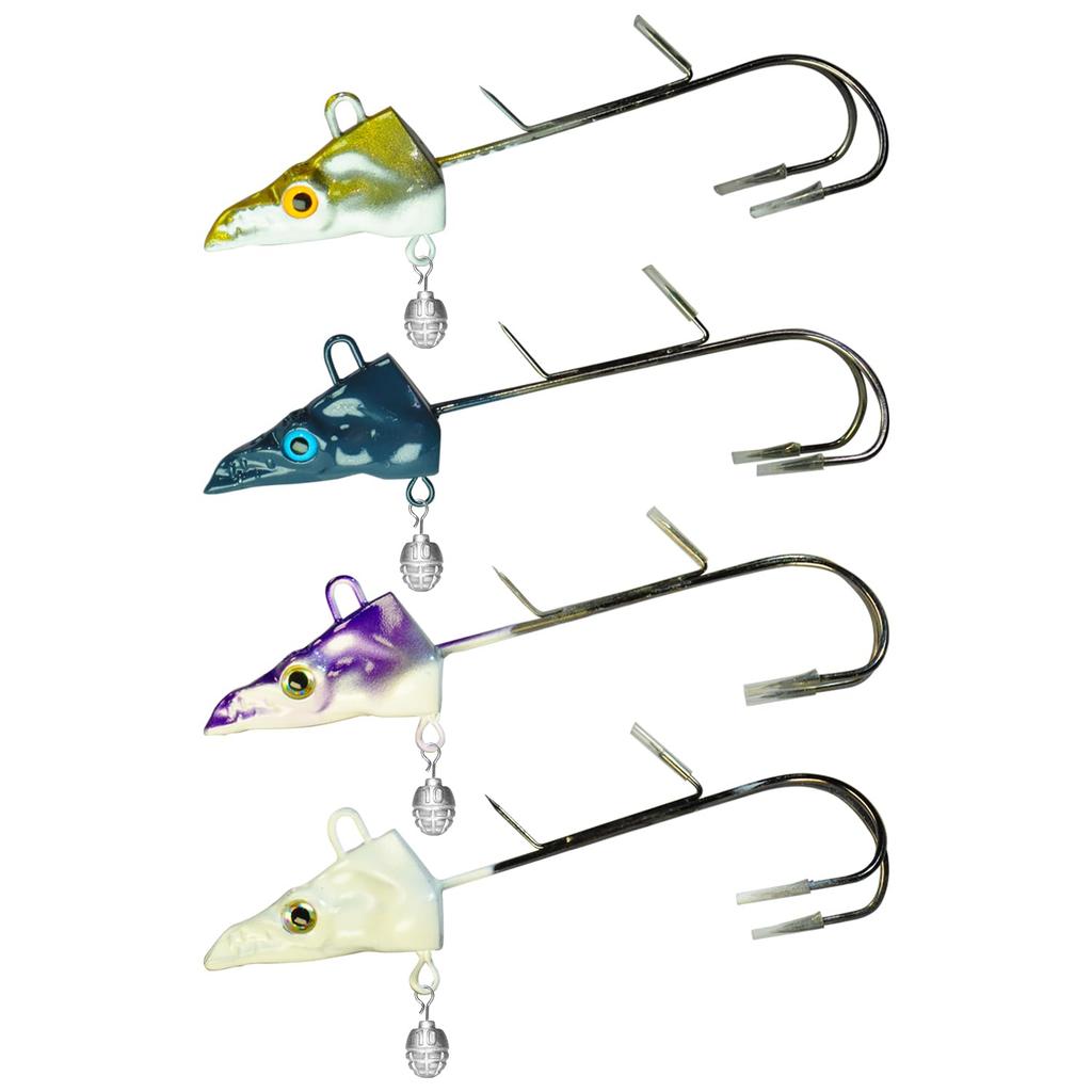 ELPIS Gatsugatsu Dragon Double Hooks for Hairtail Tenya Dual for Hairtail and Boat Fishing of (50g/60g), Use, (Set 4)
