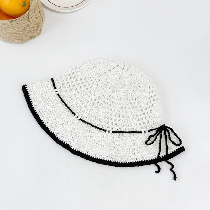 Женский отпускной образ Ручная работа Контрастная шляпа C8245_White