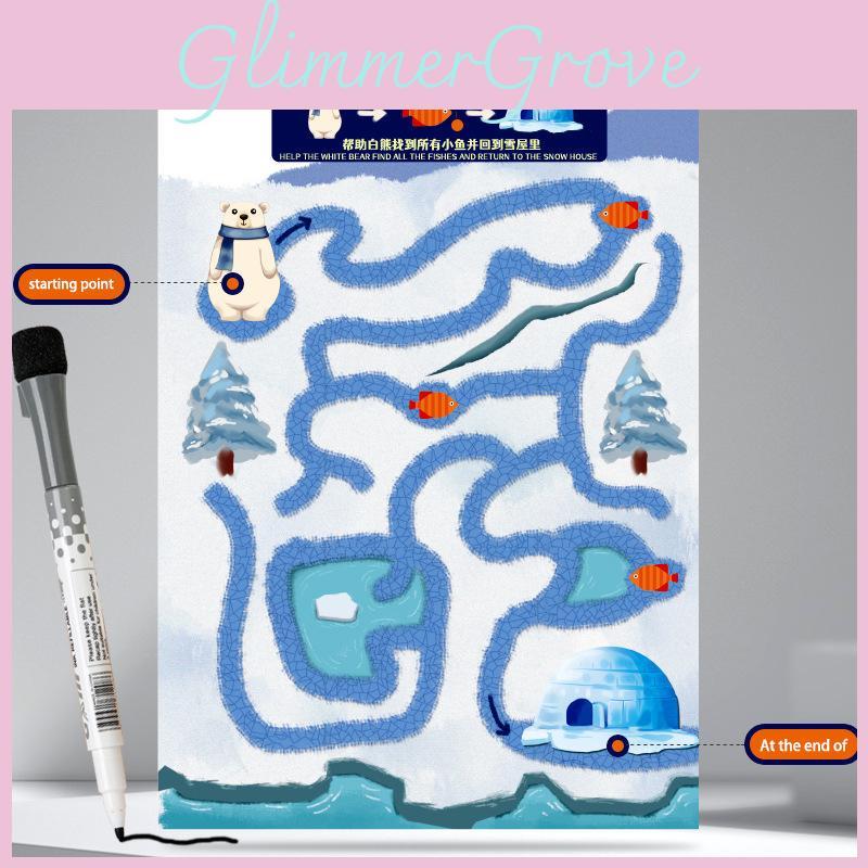 Puzzle Maze Book For Focus Training Paper Toy Logic Brain Games For Kids And Adults