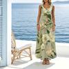 Summer Sleeveless Floral Beach Maxi Dress Lightweight Loose,Flattering for Beach Vacation Daily Casual