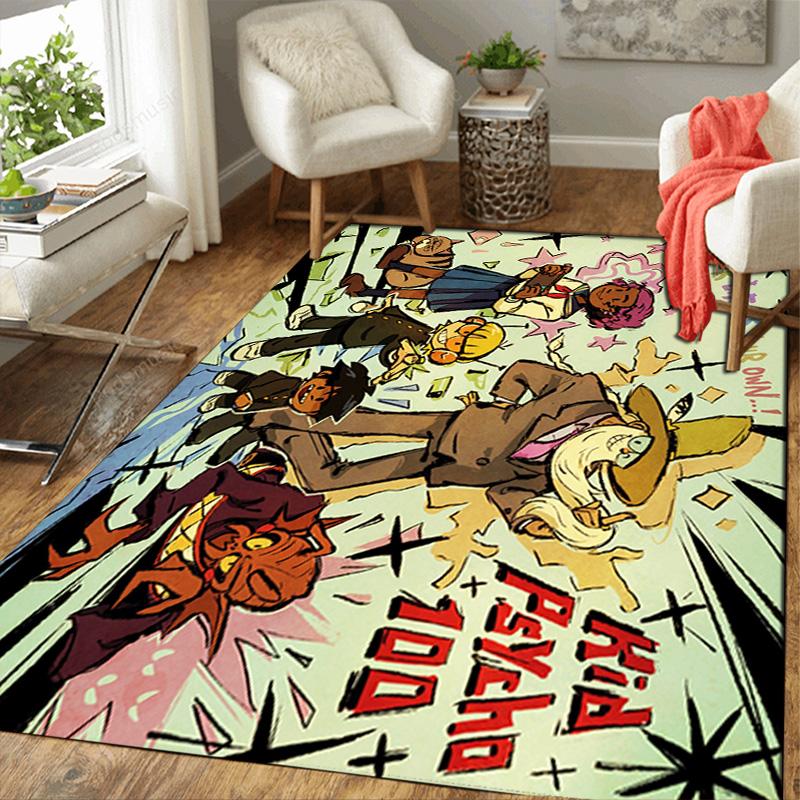 Teen Psychedelic Adventure Cartoon Rug Floor Mat for Living Room or Bedroom Soft and Comfortable Carpet a Gift for Birthday and Holiday.ZFF0913337