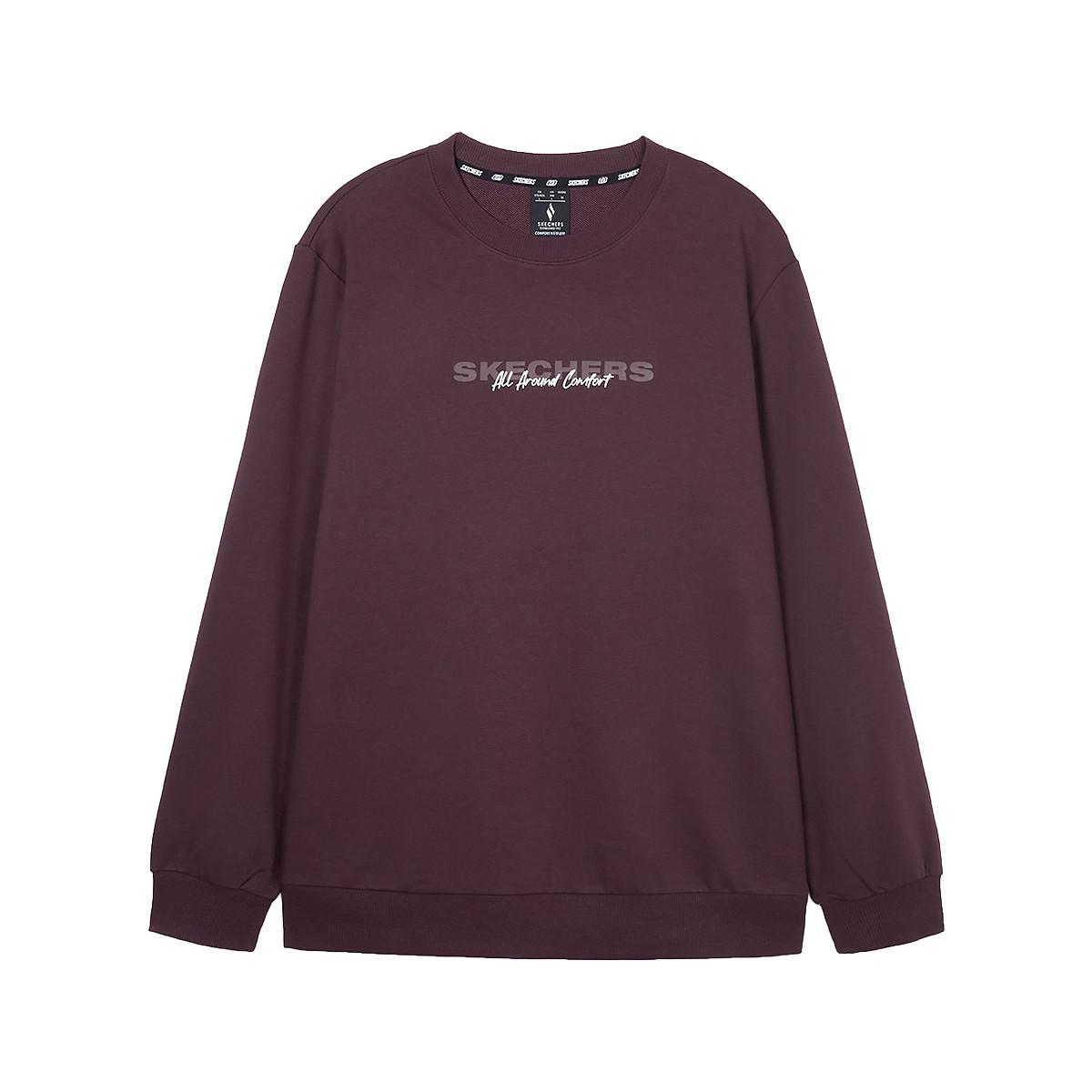 Skechers Sports Alliance Series Warm Crew Neck Pullover Sweatshirt Unisex sweatshirt Fig-Purple L424U101-04QS XS