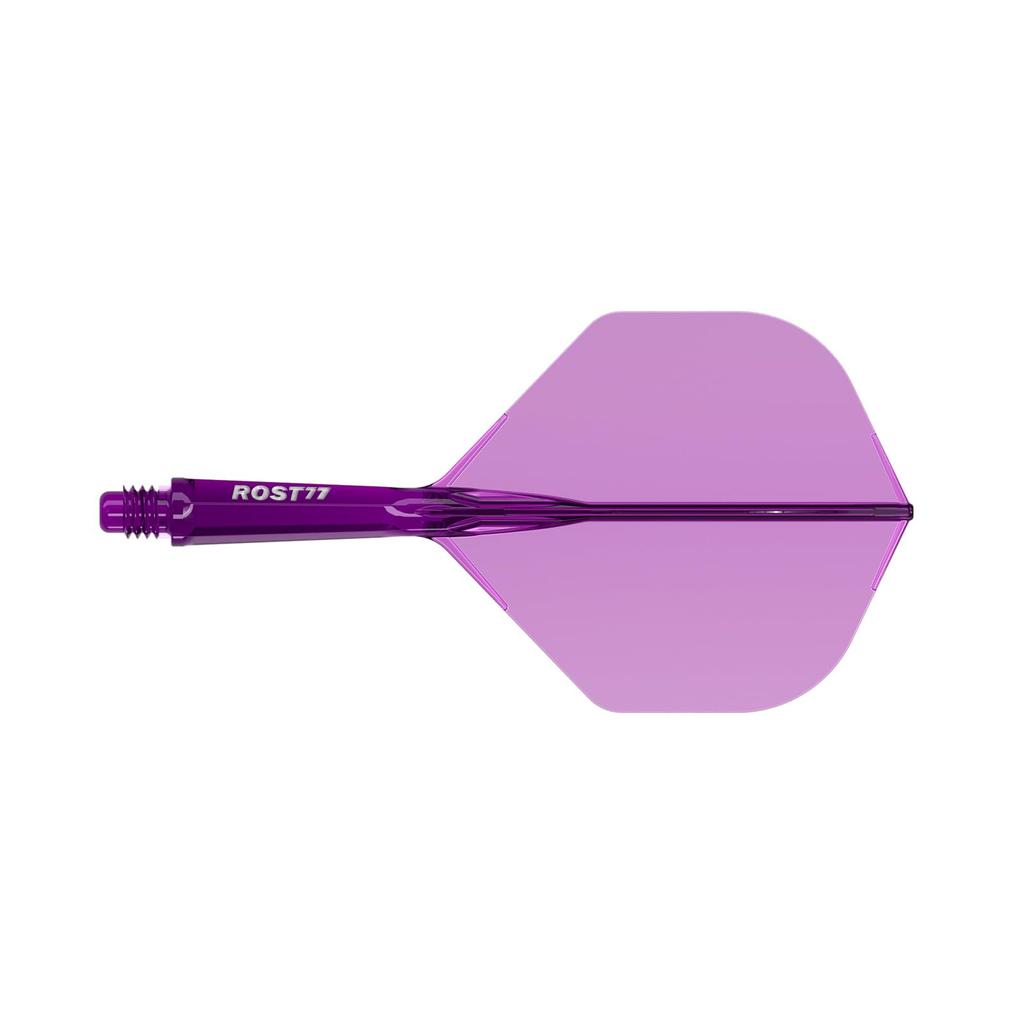 CUESOUL ROST 77 Transparent Flight Standard Set of Clear Purple with White Small One-Piece 3, Logo, (CS-77-XB7T-S)
