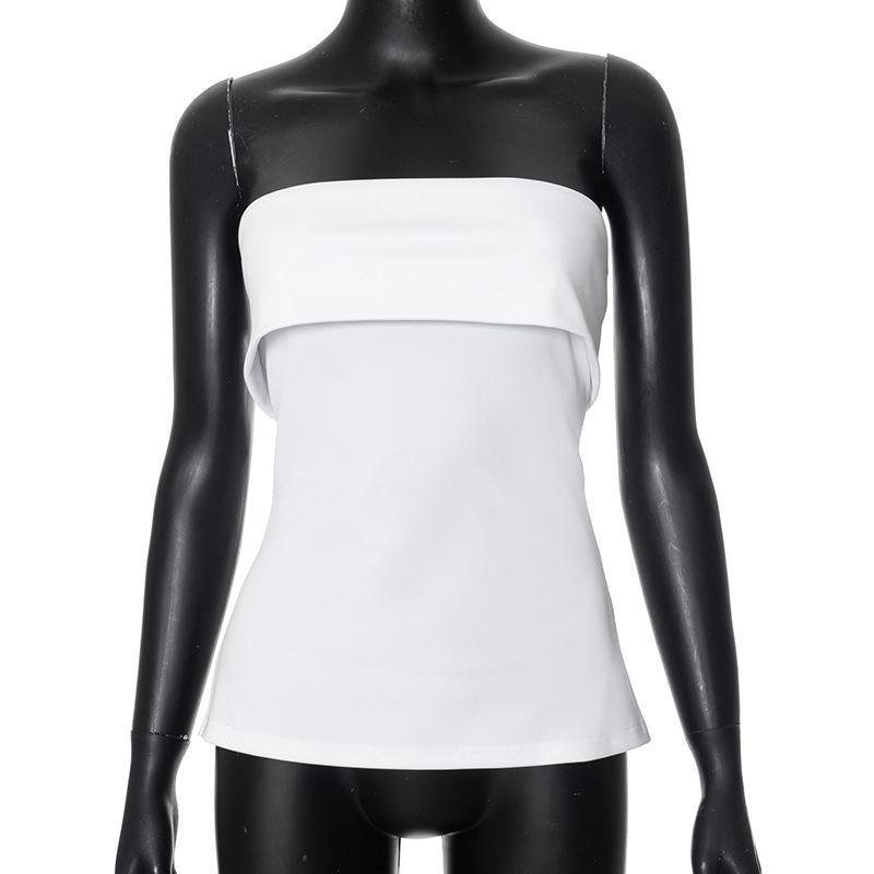 2025 Solid Tube Tops For Women Strapless Bra Turndown Slash Neck Lenceria Femenina Backless Bralette Femme Split Bandeau Top Sexy