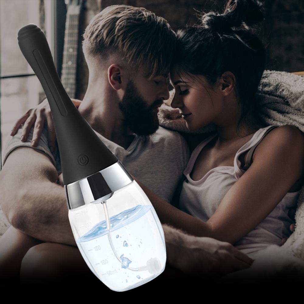 Fully Automatic Enema Cleaning Container, Vagina and Anal Cleaner Douche, Bulb Design Silicone Health Tool Sex Toy for Woman and Man