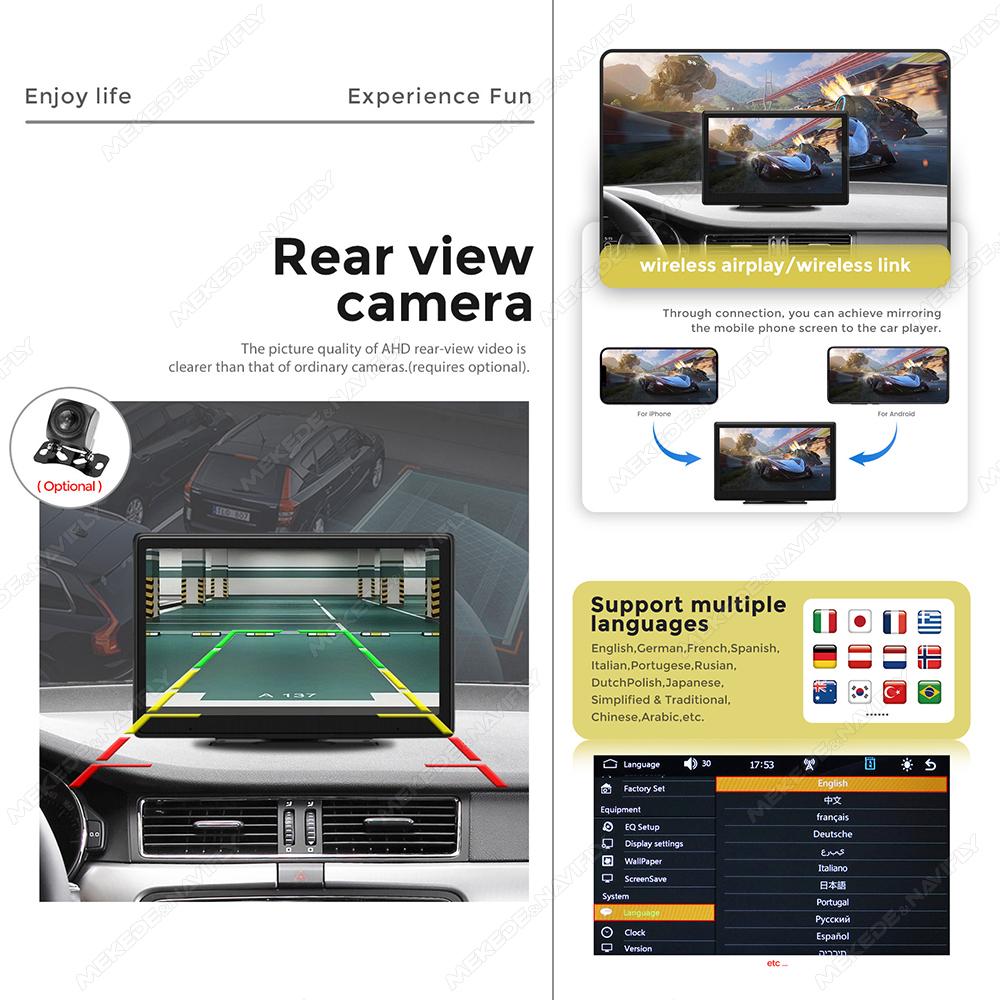 Navifly Wireless CarPlay Android Auto Universal Central Control Smart Screen All-in-one Multimedia Video Player AHD Camera DSP