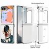 Astronaut Cartoon Pattern Case For Samsung Galaxy Z FlIP 7 FE 6 5 Z Flip7 Flip6 Flip5 Luxury Plating PC+PU Leather Hybrid Folding Phone Cover
