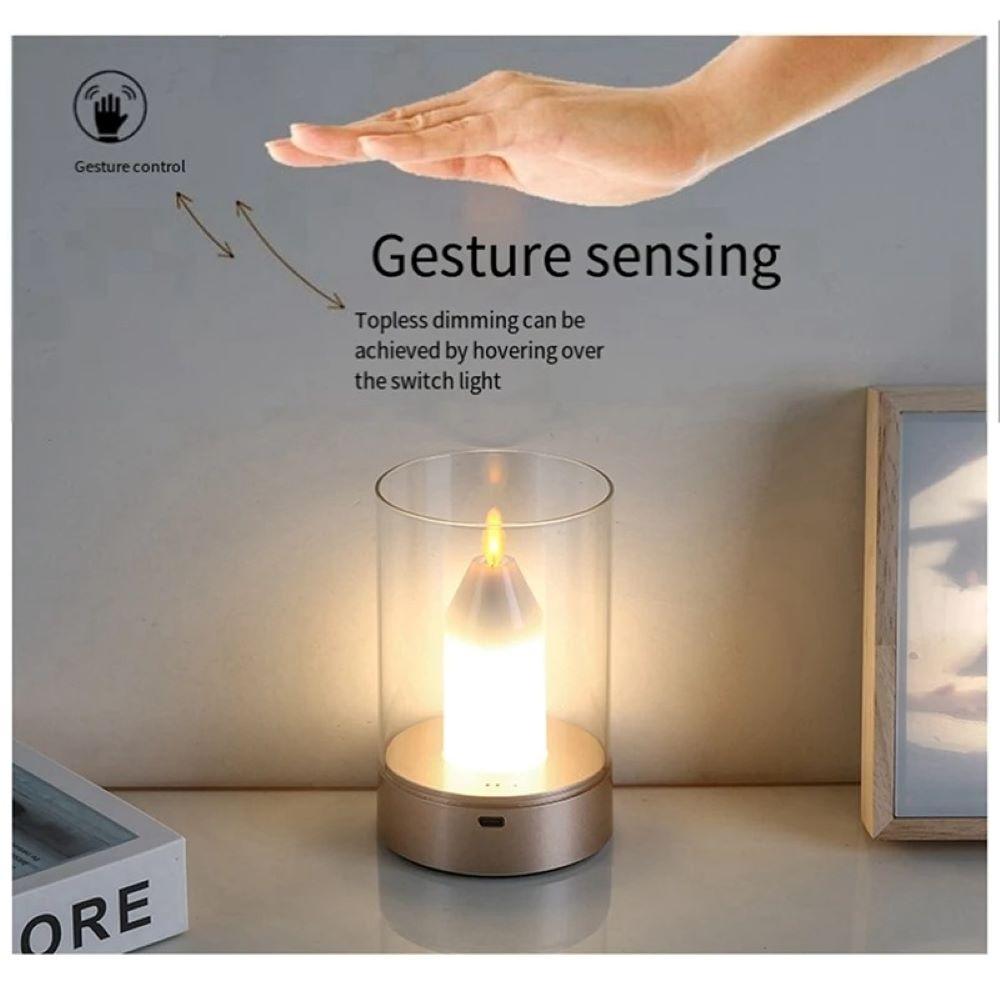 Rechargeable LED Candle Night Light Flameless Wick Candles Light Birthday Wedding Christmas Church Atmosphere Manual Sensor lamp