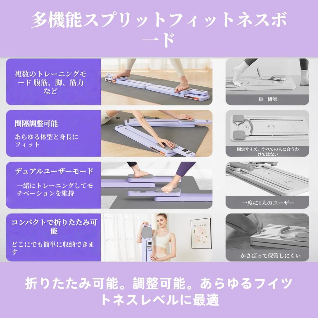 Split Pilates Board, Multi-Purpose Home Abdominal Roller, Newly Upgraded Foldable Pilates Machine, Quiet and Low Noise, Adjustable Height, Multifuncti