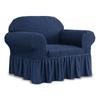 1 Seat European Style Armchair Cover with Skirt Stretch Sofa Slipcover for Living Room Elastic Sofa Corner Sofa Couch Cover