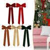 Velvet Christmas Bow Ornaments for Tree Wreath Gift Wrap Holiday Home Indoor Outdoor Decoration