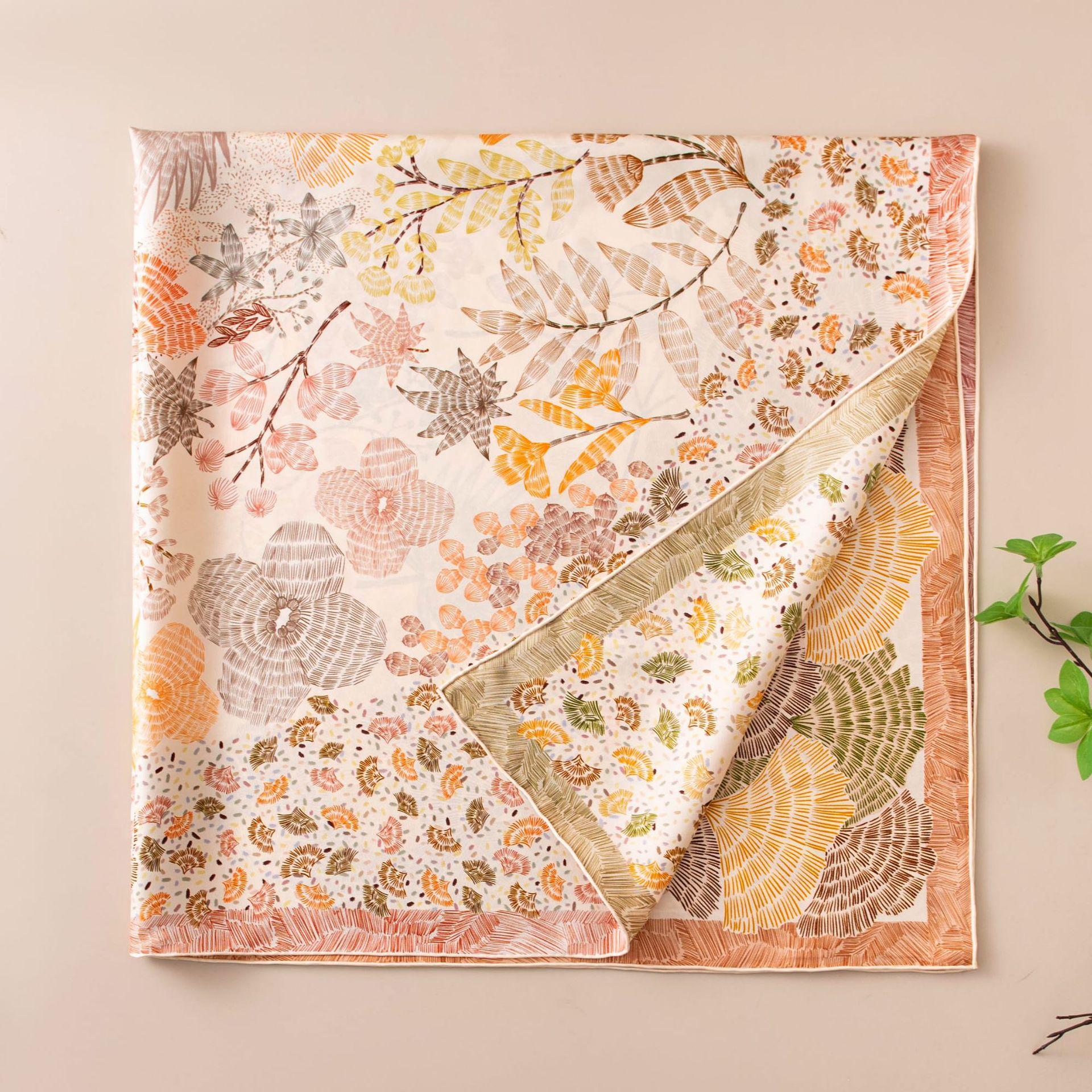 Silk silk scarf high-end double-sided twill silk printing 18 mmisan silk scarf square scarf for mother gift