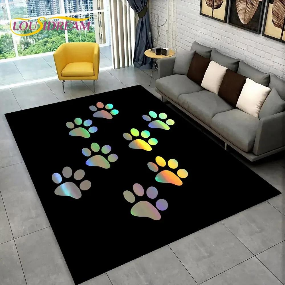 Domácí mazlíčci Footprint Sole Series 3D Area Koberec Velký,Koberec do obývacího pokoje Ložnice Pohovka Rohožka Dekorace,dětská protiskluzová podložka na podlahu