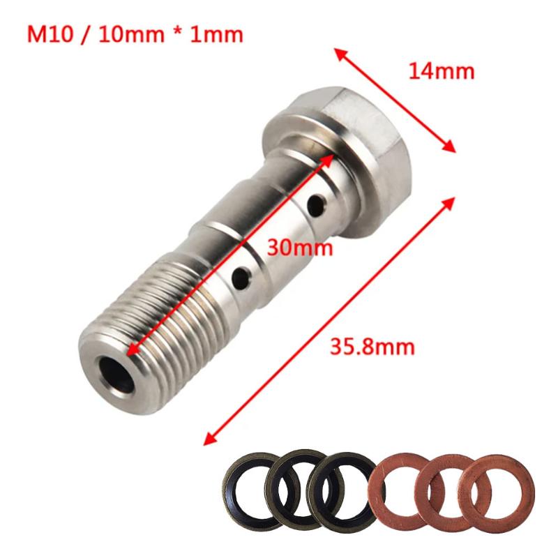 Kohlenstoffstahl Motorrad Bremssattel Hohlschraube Entlüfterschraube Nippel M10x1.0mm 1.25mm für Cruiser Motorräder