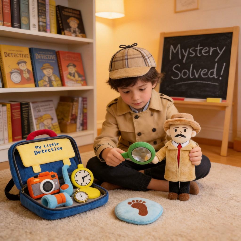 Detective Plush Toy Family Role Play Doll For Kids And Adults
