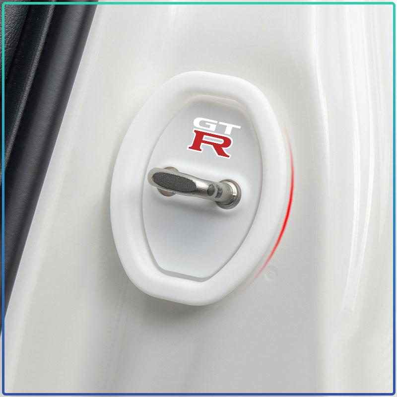 4pcs Silicone Car Door Lock Buckle Protector Cover Accessories For Nissan Nismo Almera Tiida Juke Teana Qashqai 350Z 370Z GTR