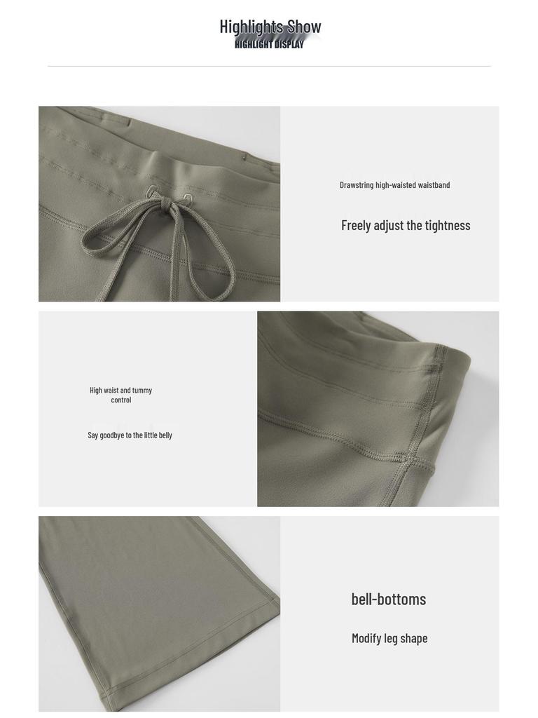 High-Waisted Flared Pants: Butt Lifting & Tummy Control, Slimming Fitness Yoga Pants for Spring/Summer