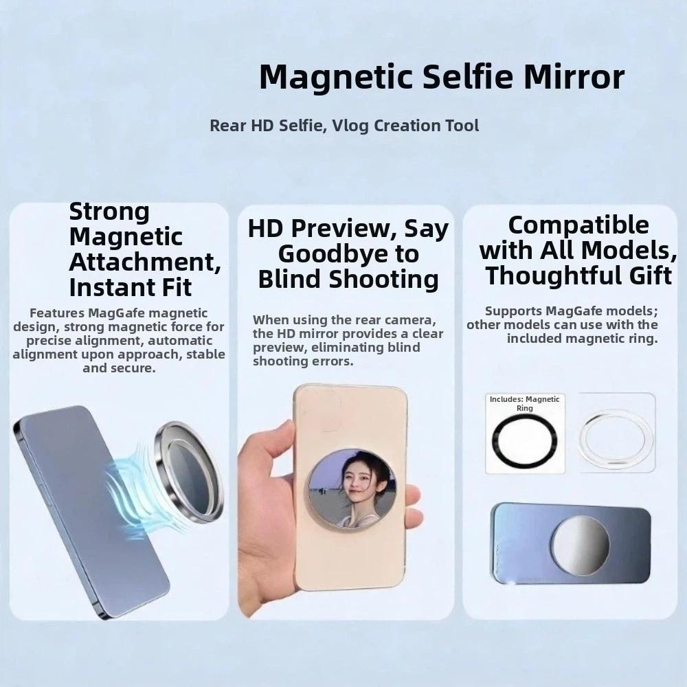 Wide-angle Lens Convex Mirror Round Group Photo Mirror Travel Reflective Mirror Video Selfie