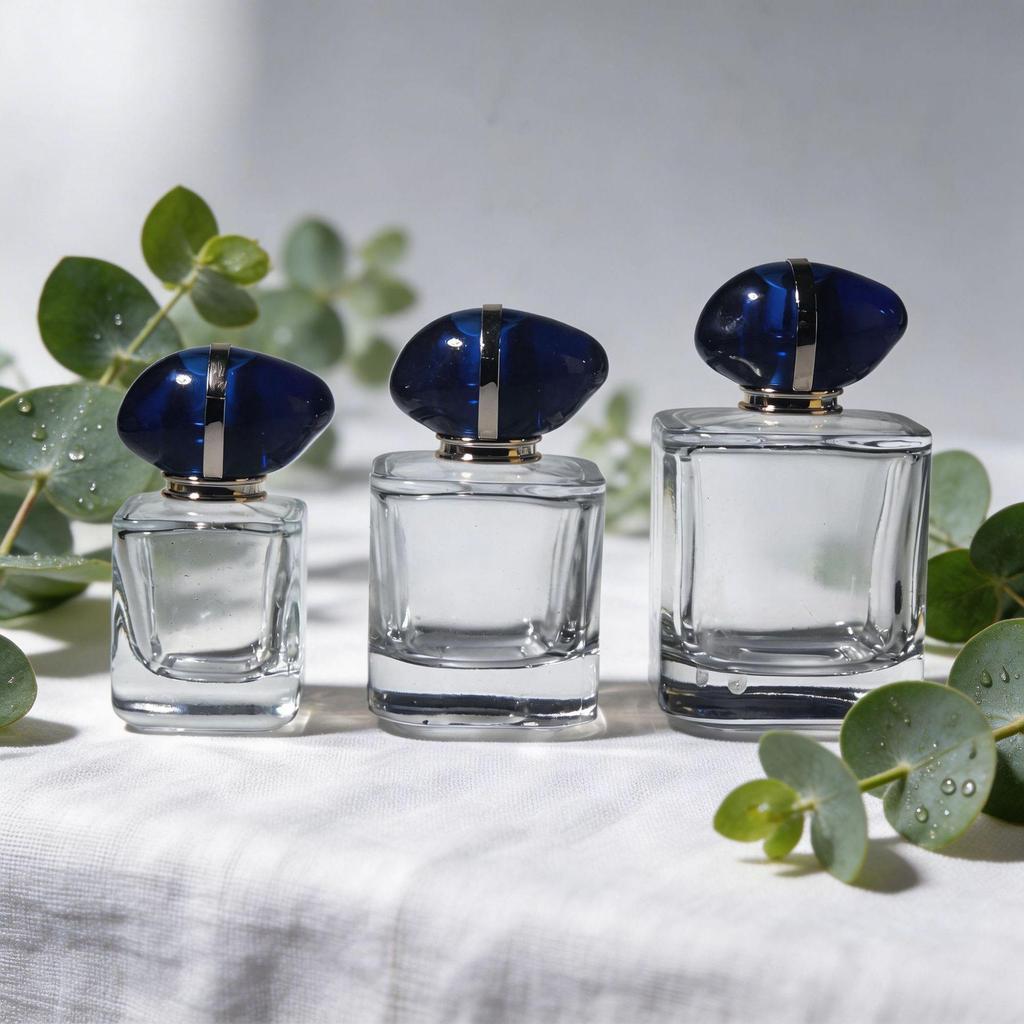 Gradient Glass Perfume Decanter Spray Bottle - Flat Square Design (30ml, 50ml, 80ml, 90ml)