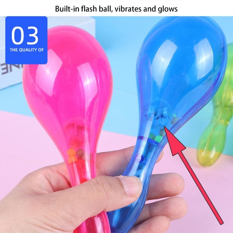 10PCS Plastic Blinking Light Up Maracas Safe Durable Noise Makers For Kids Adults Dance Performances