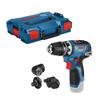 GSR 12V-35 FC Flexiclick Drill-driver Without Battery with 4 FlexiClick Adapters + L-BOXX - 06019H3003