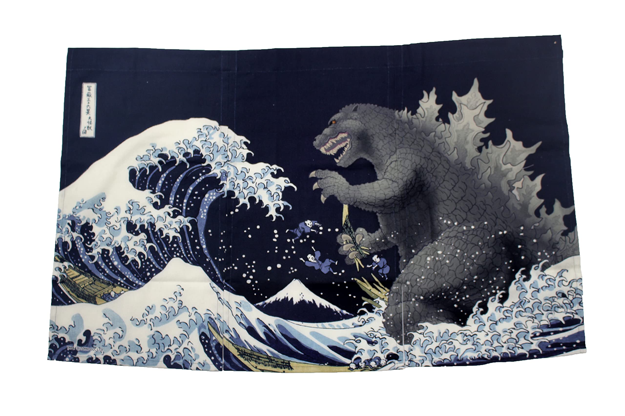 

Forkart Godzilla Noren Views of Mount Large Navy Blue Curtain, Thirty-six Fuji, Monsters,