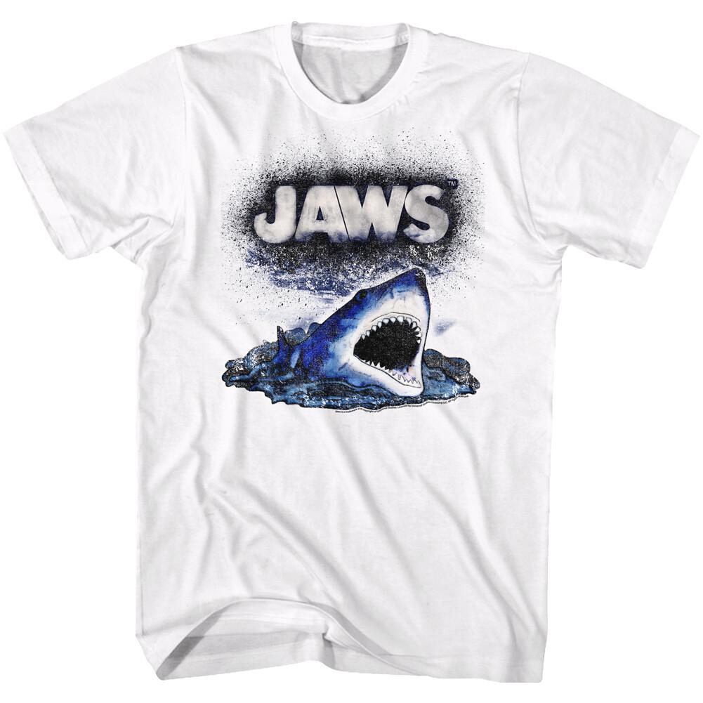 Jaws 70 Thriller Movie Shark Breaching Water Watch Out Men T Shirt XL