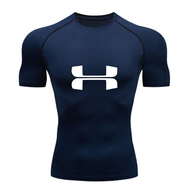 Men Compression Athletic Workout T-Shirt Breathable Quick Dr
