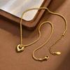 Women'S Simple Niche Love Clavicle Chain, Stainless Steel Twist Chain Heart Necklace Gold, Jewelry Nc-2404