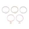 Elegant Mermaid Tail Imitation Pearl Elastic Bracelet Set for Women Cute Bowknot Starfish Shell Bracelets Party Jewelry Gift