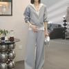 2026 Winter Korean Fashion: Women's Lace Splicing Hooded Sweatshirt & Casual Pants Set
