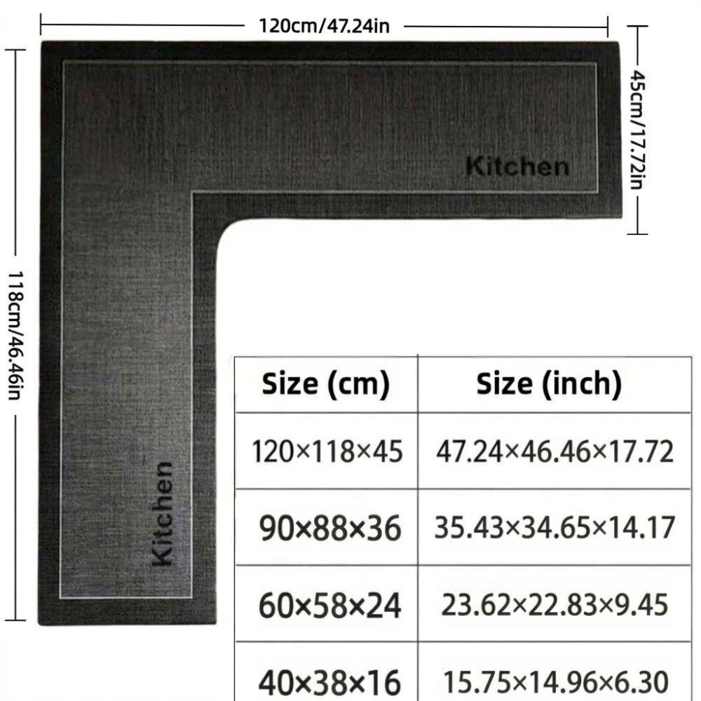 Tapete de Cozinha em L de Luxo Antiderrapante Lavável Tapete de Banheiro Absorvente de Água Resistente a Óleo Tapete de Canto de Cozinha Para Canto da Casa