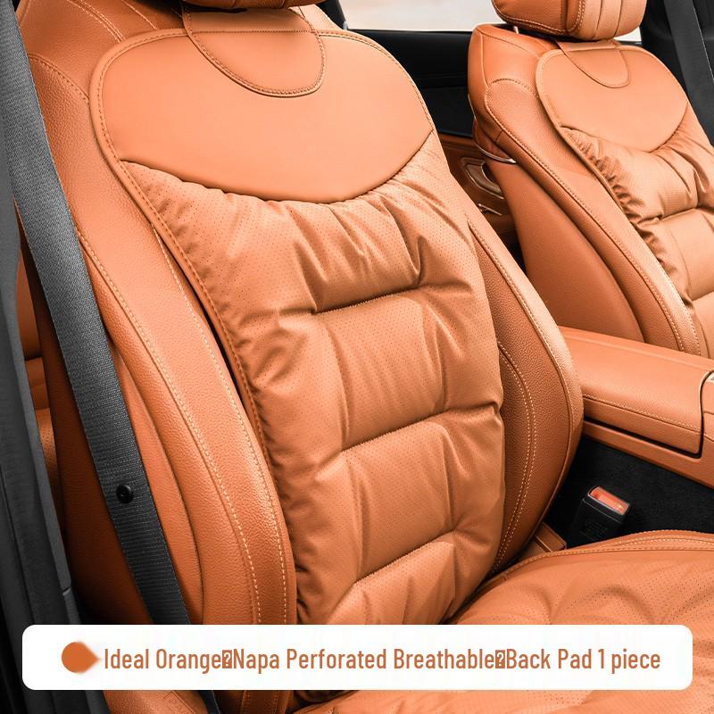 Luxury Nappa Leather Non-Slip Car Seat Cushions for Five-Seater - Thickened Design for Front and Rear Seats