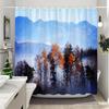 Winter Outdoor Forest Snow Shower Curtain Farmhouse Mountain Landscape Polyester Fabric Washable Shower Curtains Bathroom Decor