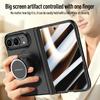 For Magsafe Magnetic Metal 360 Rotating Holder with Tempered Glass Film Protect Phone Case for IPhone Duo Spring Hinge Cover