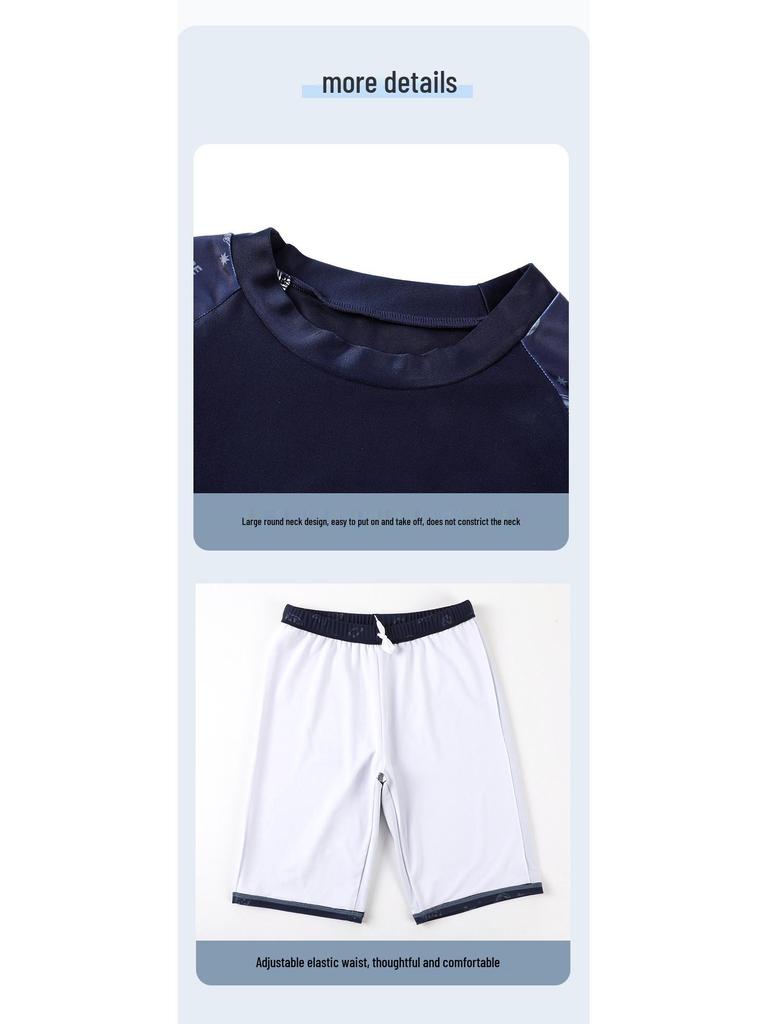 Plus Size Kids' Quick-Dry Two-Piece Swimsuit: Sun Protection & Customizable Prints