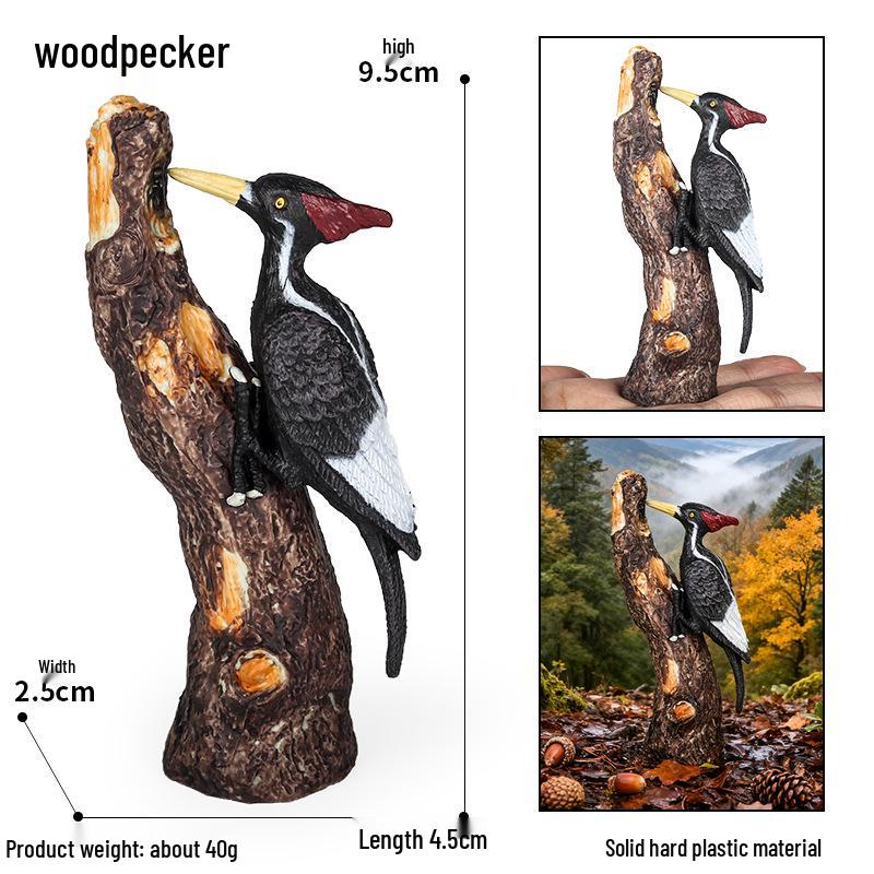 Realistic Bird Figurines Set: Eagle, Parrot, Peacock, Flamingo, and Owl